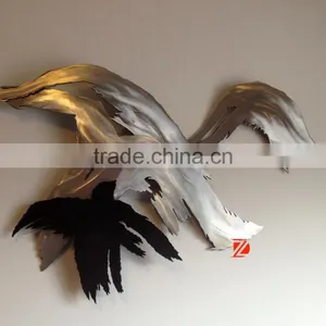 Indoor Shiny Stainless Steel Eagle Statues Hanging On the Wall thumbnail-1