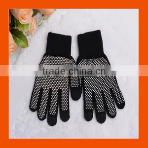 Black PVC Dots IPhone Touch Conductive Gloves thumbnail-1
