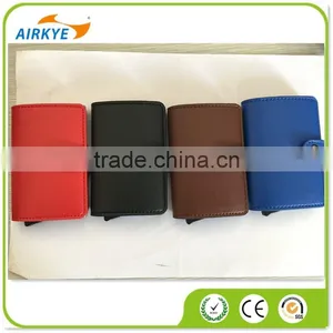 Aluminum PU Leather ID Credit Card RFID Protector Holder Case Purse Wallet thumbnail-1