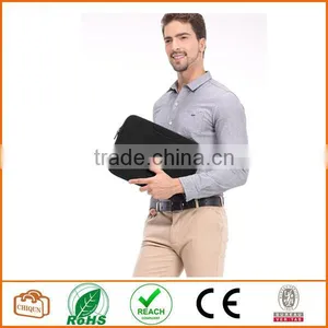 Laptop Case, PLEMO Nylon Lycra Fabric 14 Inch Laptop / Notebook Computer Case Briefcase Bag Pouch Sleeve, Black thumbnail-4
