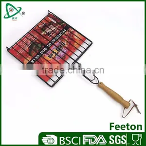 Non-stick Grill Rack With Wooden Handle thumbnail-1