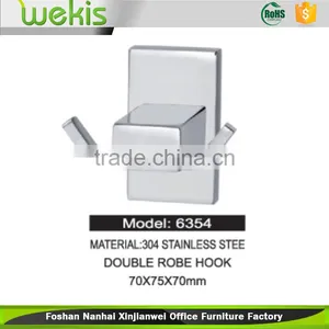 2016 The Hottest Wholesale Price Storage Modern Bath Hardware Factory Supply 304 Stainless Steel Double Robe Hook thumbnail-1