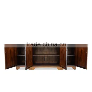Buffet Console Brazil 4 Doors Natural Teak Wood Furniture thumbnail-4