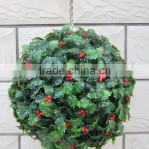 30CM Plastic Artificial Grass Ball Christmas Holly Ball thumbnail-1