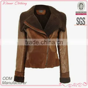 2018 Fashion Woman Fake Fur Jackethigh Quality Garment Manufacturer Fashion Fake Leather Jacket OEM Factory thumbnail-1