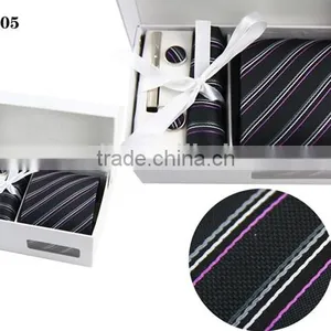 WL-05 Men's New Fashion High Quality 100% Polyester Woven Necktie Sets,custom Neck Tie Sets thumbnail-1