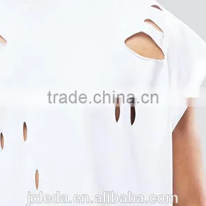 Customize Men Cheap 100% Cotton Super Oversized Jersey T-shirt With Distressing and Curved Hem thumbnail-6