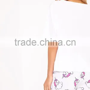 Women Summer Sleepwear Wholesale Custom Design Short Pajamas Baggy Soft Pyjama Set With Private Brand thumbnail-2