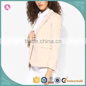 Latest Blazer Design Women Office Lady Pink Custom OEM Jacket, Woman Clothing thumbnail-2