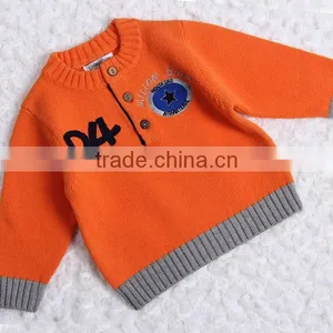Round Neck With Buttons Boys Pullover Sweater Factory Price thumbnail-1