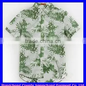Popular Green Men's Short Sleeve Hawaiian Printed Shirt thumbnail-1