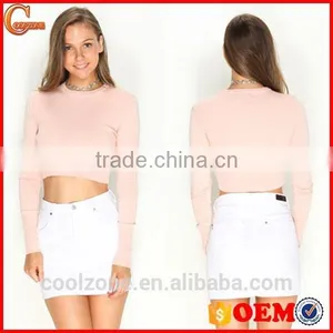 2014 Women's Autumn Latest Sweater Knit Long Sleeves Crop Wholesale Women Tops thumbnail-1