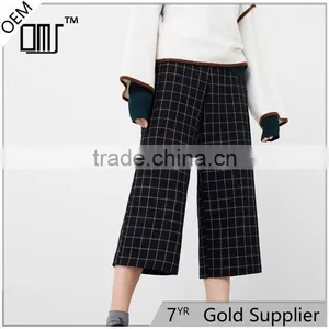 Attractive Glitzy Cropped Cutting Side Zip Cotton Womens Checkered Pants thumbnail-1