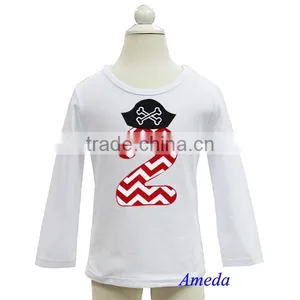 Boys 2nd Birthday Pirate White Long Sleeves Tee 3M-7Y thumbnail-1