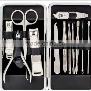 Wholesale Home Use 12pcs Clippers Tweezers Cuticle Kits Grooming Mini Size Beauty Nail Care Manicure Pedicure Set thumbnail-1