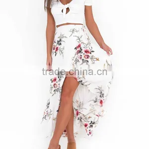 Onen Wholesale Women Long Ethnic Asymmetrical Printed Maxi Skirt Ladies Wrap Beach Boho Skirts thumbnail-2