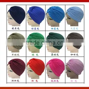 New Design Unisex Pure Color Turban Headband/ Hat Watermelon Cap Headset Cap India Cap Folding In Hair Wrap/Woman Fashion Band thumbnail-2