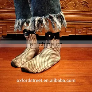 Women Ruffle Fishnet Ankle Socks Mesh Lace Fish Net Short Sock thumbnail-2