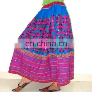 Banjara Skirt - Cotton OLD Work Skirt Tribal Ethnic Skirt - Gypsy Kutch Embroidered Skirt Rabari Embroidered Skirt Wrap Lehenga thumbnail-2