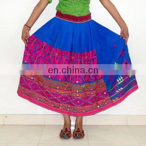 Banjara Skirt - Cotton OLD Work Skirt Tribal Ethnic Skirt - Gypsy Kutch Embroidered Skirt Rabari Embroidered Skirt Wrap Lehenga thumbnail-6
