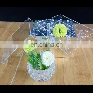 Manufactire in Custom Clear And Silver Mirror Acrylic Rose Flower Box With Cover Romantic Flower Fresh-keeping Box thumbnail-1