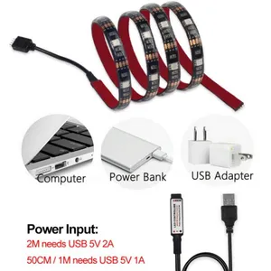 DC5V USB LED Strip 5050 RGB Flexible Light 1M 2M TV Background Lighting RGB LED Strip Adhesive Tape IP20 / IP65 thumbnail-4