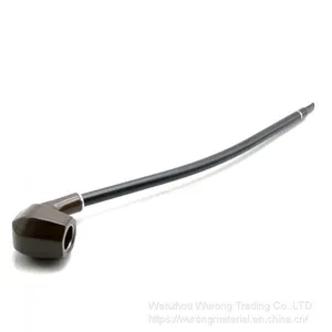 415mm Length Wooden Resin Long Tobacco Pipe With Brown Hexagonal Head for Smoking thumbnail-1