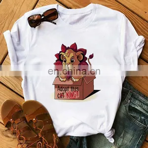 New Cute Lion King Lady T-shirt Cartoon Printing Harajuku Female T-shirt Loose Short Sleeve Top thumbnail-6