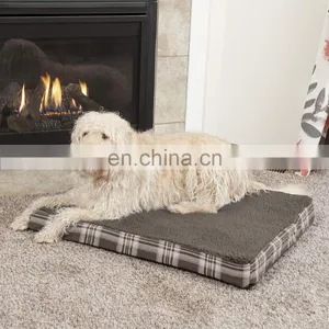Luxury Orthopedic Dog Bed Rectangular Mat High-End Mattress With Waterproof Liner and Removable Cover thumbnail-7