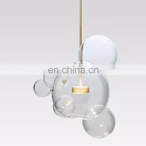 Modern Cear Bubbles Decorative Glass LED Hanging Pendant Light Chandelier thumbnail-3