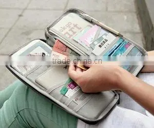 Blue Multi-Purpose/passport Case/Bag/Holder/Organizer for Card Money Ticket and More With Cosmos Cable Tie thumbnail-1