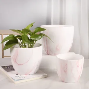 Marble Apple Nordic Style Popular Fashion Delicate Ceramic Flower Pot For Home Garden thumbnail-1