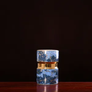 Black Blue Gold Glaze Light Luxury Simple Chinese Jingdezhen Ceramic Vase For Living Room thumbnail-2