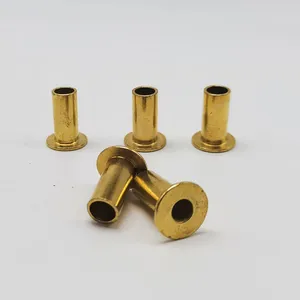 Metal Brass Copper Flat Head Hollow Tube Rivets thumbnail-2