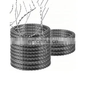 Stainless Steel Hot Dipped Galvanized Concertina Razor Blade Barbed Wire Mesh Fence Low Price thumbnail-1