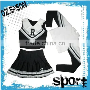 Hot Sale High Quality Customized Black & White Cheerleading Jersey thumbnail-2