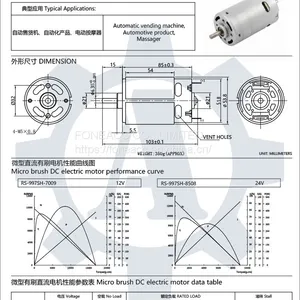 RS-997 52 mm Diameter Micro Brush dc Electric Motor thumbnail-2