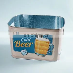 Brand New Party Luxury Tinplate Rectangular Wine Custom Champagne Cube Metal Beer Ice Bucket thumbnail-4