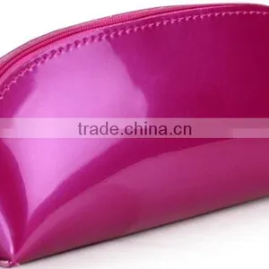High Quality Makeup Bag With Custom Logo,professional Artist Leather Cosmetic Bag,OEM Leather Plain Purple Toiletry Makeup Bag thumbnail-4