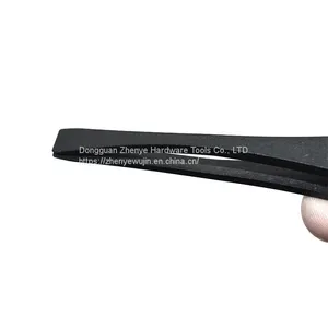 Plastic Tweezers Black Carbon Fiber Tweezers Round Nose Pointed Nose Flat Nose Elbow Pointed Nose Multifunctional Clip 93308 thumbnail-1