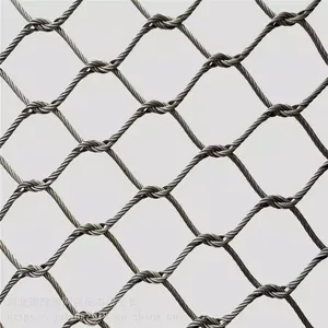 Stainless Steel Woven Ferrule Diamond Hole Rope Mesh for Stair Railings thumbnail-3