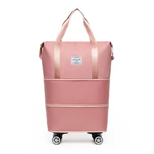 Wholesale Girls Cute Large-capacity Lightweight Travel Bag Student Travel Duffel Bag Oxford Cloth Wear-resistant Waterproof Storage Bag Shoulder Bag thumbnail-4
