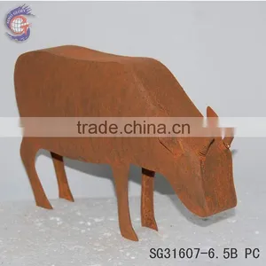 Rusted Iron Cow for Home Rusty Iron Crafts Ornament thumbnail-1
