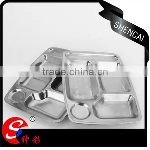 Wholesale Stainless Steel 5 Compartments Lunch Box/Tiffin Box/ Student Lunch Plate thumbnail-3