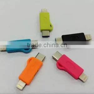 Wholesales 2 in 1 Micro USB 5 Pin to 8 Pin Adapter For IPhone 6 and Android thumbnail-1