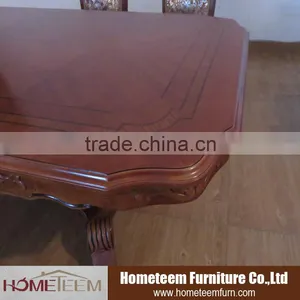 Antique Extendable Large Wood Folding Dining Table Set thumbnail-3