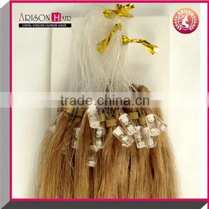 Cheap Peruvian Hair Extension Micro Ring Hair Keratin Human Remy Hair Extension thumbnail-5