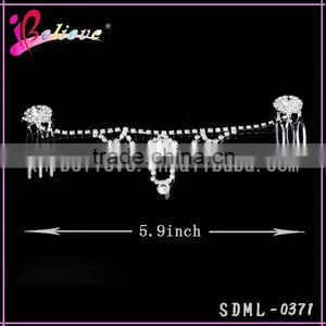 Bling Bling Crystal Bridal Headpiece Luxury Hair Jewelry Rhinestone Chain Head Jewelry thumbnail-3