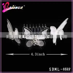 Chinese Manufacturer Metal Butterfly Hair Jewelry Wholesale Hair Comb Butterfly Hair Accessories thumbnail-2