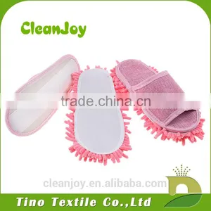 Lint Free Reusable Floor Cleaning Shoes Pink Ultra Soft Mop Slippers thumbnail-3